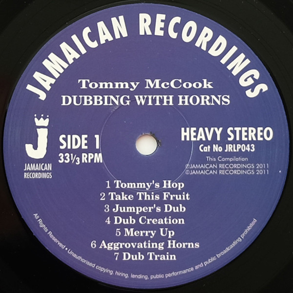 Tommy McCook - Dubbing With Horns | Jamaican Recordings (JRLP043) - 3 Tommy McCook - Dubbing With Horns | Jamaican Recordings (JRLP043) - 3