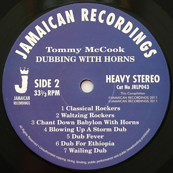 Tommy McCook - Dubbing With Horns | Jamaican Recordings (JRLP043) - 4 Tommy McCook - Dubbing With Horns | Jamaican Recordings (JRLP043) - 4
