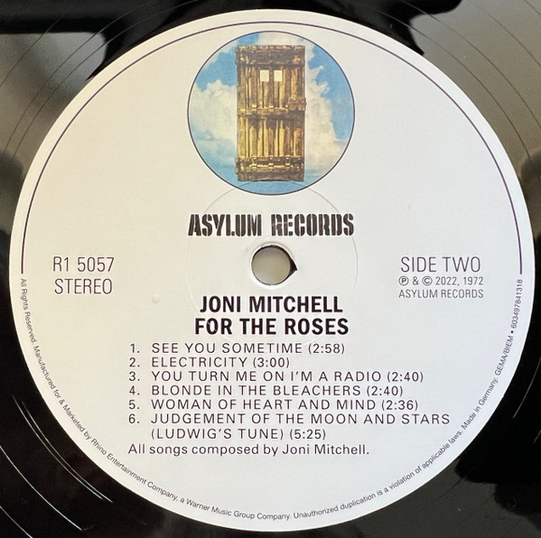 Joni Mitchell - For The Roses | Asylum Records (R1 5057) - 4 Joni Mitchell - For The Roses | Asylum Records (R1 5057) - 4