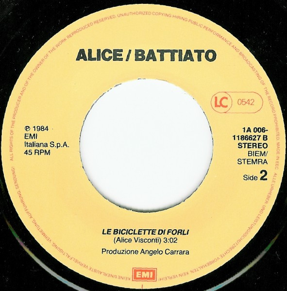 Alice & Franco Battiato - I Treni Di Tozeur | EMI (1A 006-1186627) - 4 Alice & Franco Battiato - I Treni Di Tozeur | EMI (1A 006-1186627) - 4