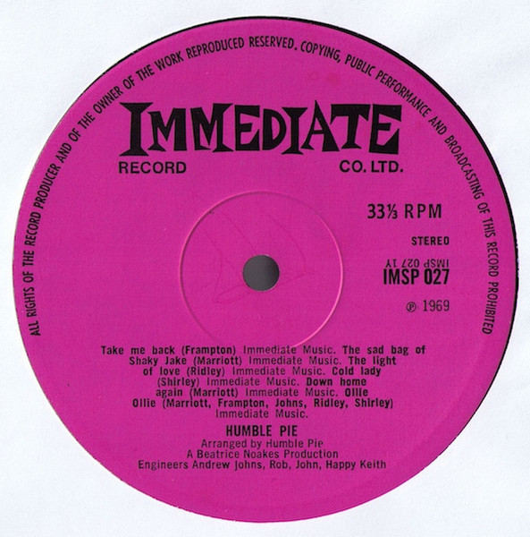 Humble Pie - Town And Country | Immediate (IMSP 027) - 3