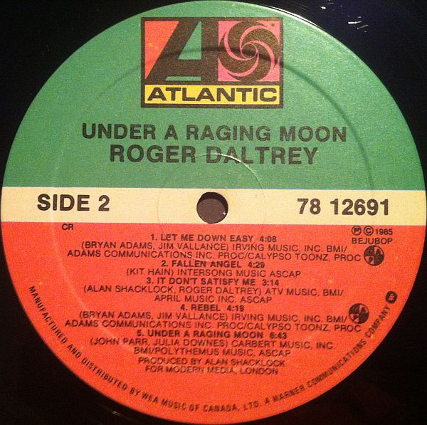 Roger Daltrey - Under A Raging Moon | Atlantic (78 12691) - 4 Roger Daltrey - Under A Raging Moon | Atlantic (78 12691) - 4