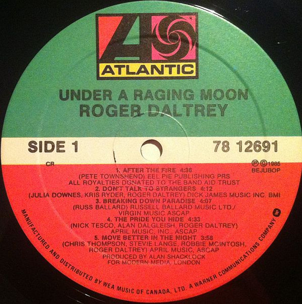 Roger Daltrey - Under A Raging Moon | Atlantic (78 12691) - 3 Roger Daltrey - Under A Raging Moon | Atlantic (78 12691) - 3