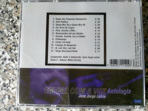 José Jorge Letria - Em Paz Com A Voz ( Antologia) | Strauss (5604357114028) - 2 José Jorge Letria - Em Paz Com A Voz ( Antologia) | Strauss (5604357114028) - 2