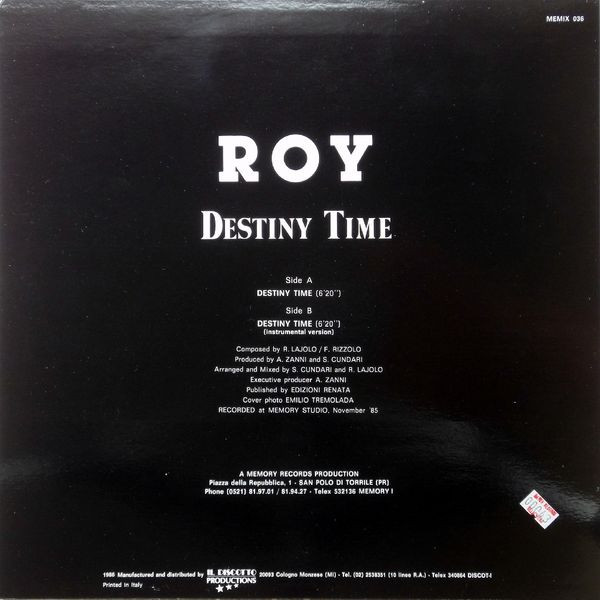 Roy - Destiny Time | Memory Records (MEMIX 036) - 2 Roy - Destiny Time | Memory Records (MEMIX 036) - 2