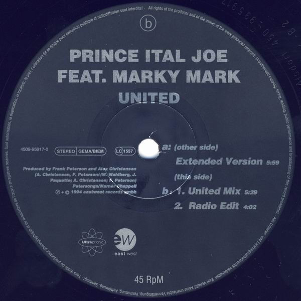 Prince Ital Joe Feat. Marky Mark - United | EastWest (4509-95917-0) - 2