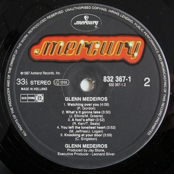 Glenn Medeiros - Glenn Medeiros | Mercury (832 367-1) - 4