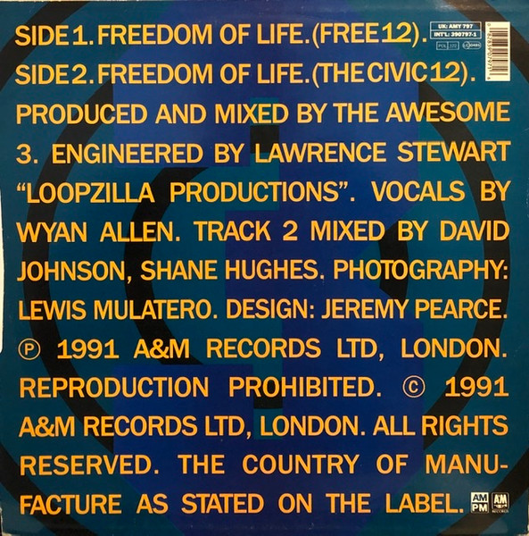 Awesome 3 - Freedom Of Life | A&M PM (AMY 797) - 2 Awesome 3 - Freedom Of Life | A&M PM (AMY 797) - 2