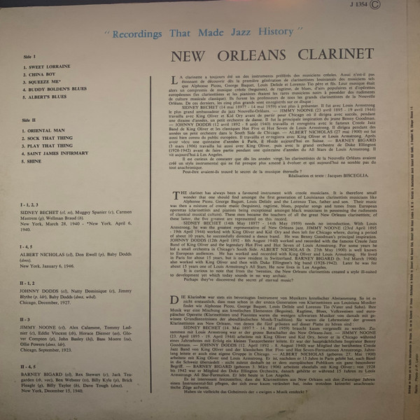 Various - Clarinet New Orleans | Concert Hall Record Club (J 1354) - 2 Various - Clarinet New Orleans | Concert Hall Record Club (J 1354) - 2