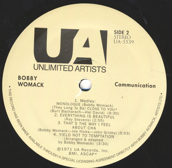 Bobby Womack - Communication | Unlimited Artists (UA-5539) - 3 Bobby Womack - Communication | Unlimited Artists (UA-5539) - 3