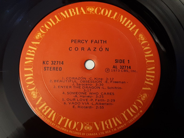 Percy Faith & His Orchestra - Corazón | Columbia (KC 32714) - 4