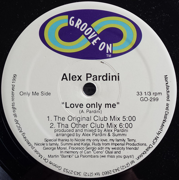Alex Pardini - Love Only Me / I Wanna Be Your Lover | Groove On (GO-299) - main Alex Pardini - Love Only Me / I Wanna Be Your Lover | Groove On (GO-299) - main