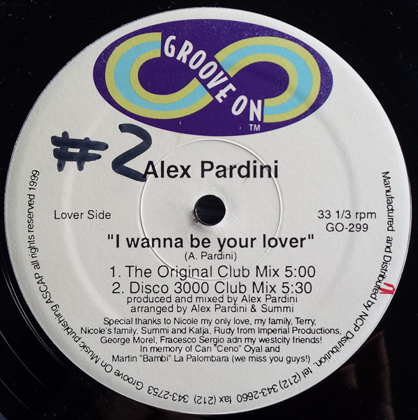 Alex Pardini - Love Only Me / I Wanna Be Your Lover | Groove On (GO-299) - 2 Alex Pardini - Love Only Me / I Wanna Be Your Lover | Groove On (GO-299) - 2