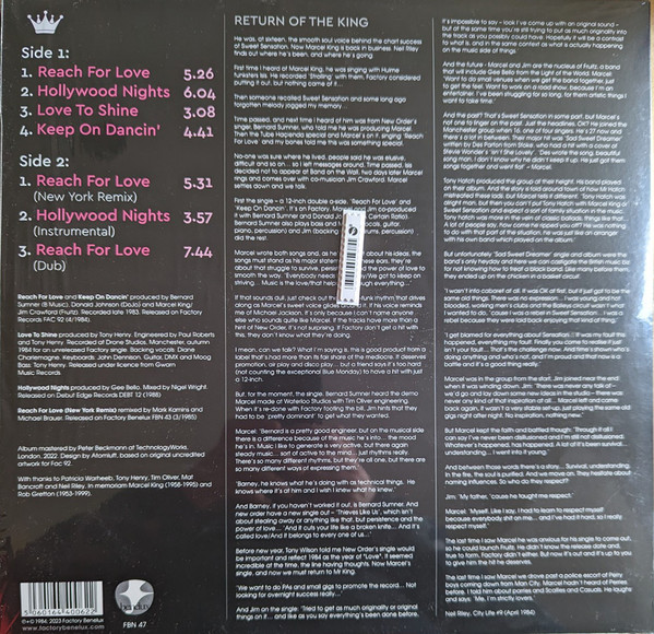 Marcel King - Reach For Love (Singles 1983-1988) | Factory Benelux (FBN 47) - 2 Marcel King - Reach For Love (Singles 1983-1988) | Factory Benelux (FBN 47) - 2