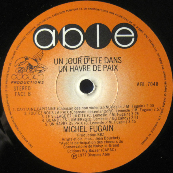 Michel Fugain - Un Jour D'été Dans Un Havre De Paix | Able (ABL.7048) - 4 Michel Fugain - Un Jour D'été Dans Un Havre De Paix | Able (ABL.7048) - 4