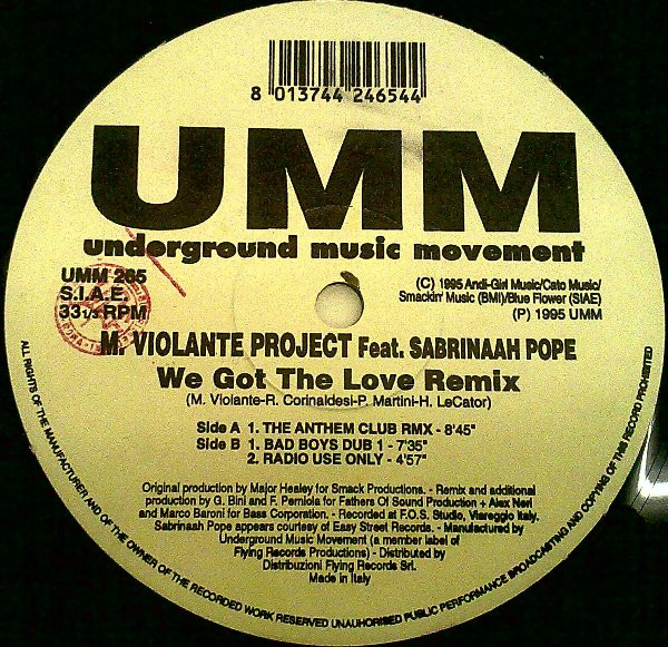 The Violante Project Feat. Sabrynaah Pope - We Got A Love Remix | UMM (UMM 265) - main