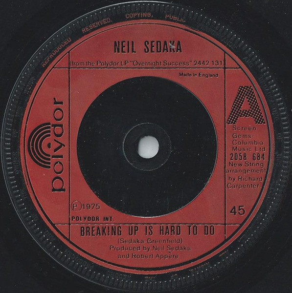 Neil Sedaka - Breaking Up Is Hard To Do | Polydor (2058 684) - main