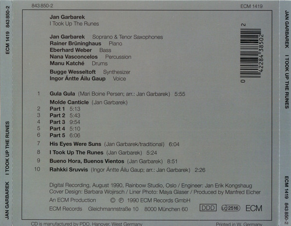 Jan Garbarek - I Took Up The Runes | ECM Records (ECM 1419) - 2 Jan Garbarek - I Took Up The Runes | ECM Records (ECM 1419) - 2
