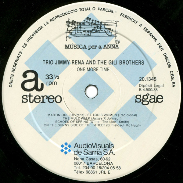 Trio Jimmy Rena And The Gili Brothers - One More Time | Musica Per A Anna (20.1345) - 3 Trio Jimmy Rena And The Gili Brothers - One More Time | Musica Per A Anna (20.1345) - 3