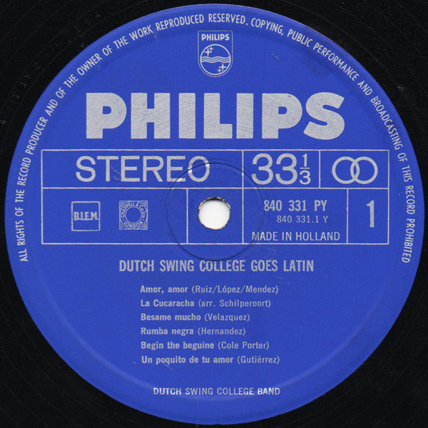 The Dutch Swing College Band - Dutch Swing College Goes Latin | Philips (840 331 PY) - 3