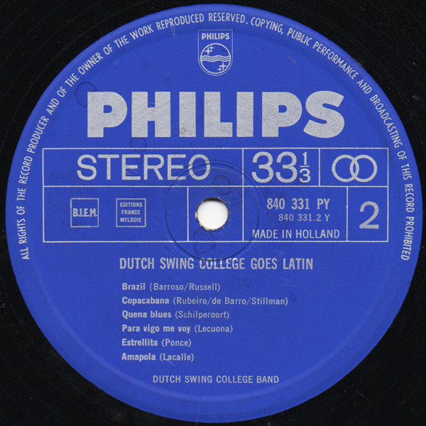 The Dutch Swing College Band - Dutch Swing College Goes Latin | Philips (840 331 PY) - 4