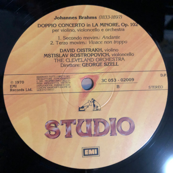 Johannes Brahms - Doppio Concerto In La Minore, Op. 102 | His Master's Voice (3C 053-02009) - 3 Johannes Brahms - Doppio Concerto In La Minore, Op. 102 | His Master's Voice (3C 053-02009) - 3