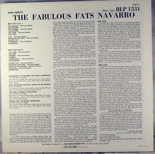 Fats Navarro - The Fabulous Fats Navarro Volume 1 | Blue Note (BLP 1531) - 2