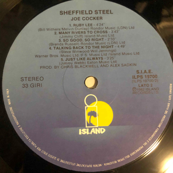 Joe Cocker - Sheffield Steel | Island Records (ILPS 19700) - 4 Joe Cocker - Sheffield Steel | Island Records (ILPS 19700) - 4