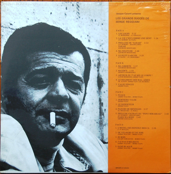 Serge Reggiani - Les Grands Succès De Serge Reggiani (2LP) [Vinyl] | Gamma (JC2-1013) - 4