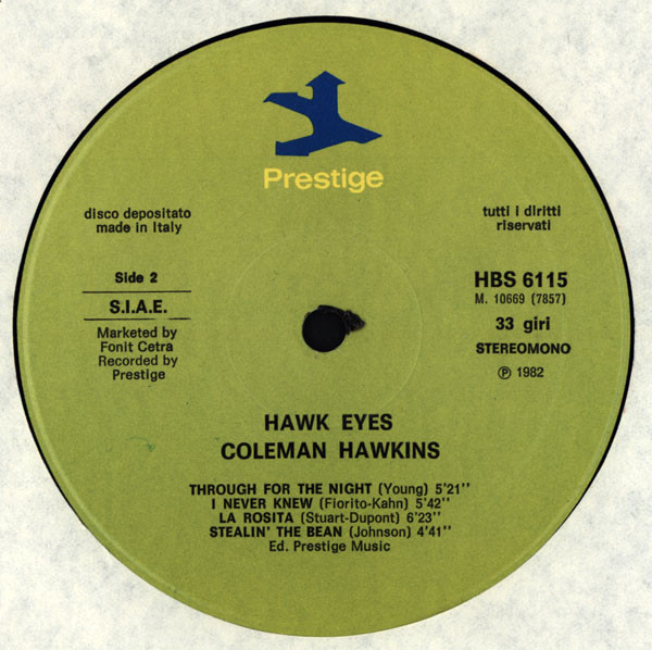 Coleman Hawkins - Hawk Eyes! | Prestige (HBS 6115) - 4 Coleman Hawkins - Hawk Eyes! | Prestige (HBS 6115) - 4