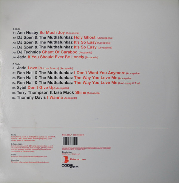 Various - Defected Accapellas Volume 5 (Code Red) | Defected (DEFAC05LP) - main