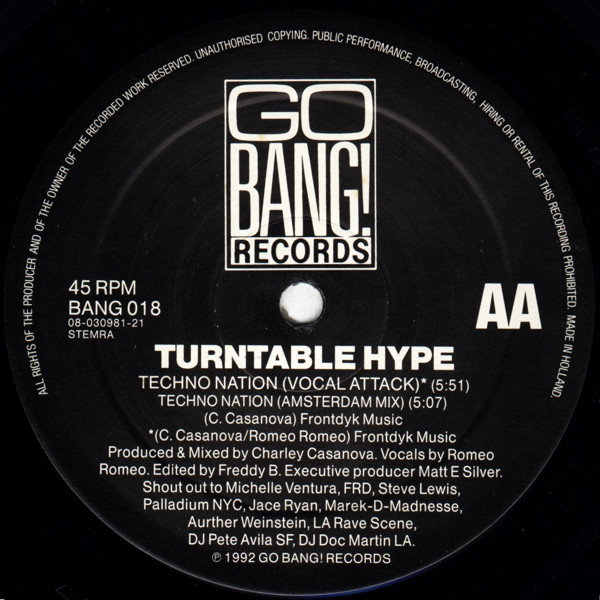 Turntable Hype - Techno Nation | Go Bang! Records (BANG 018) - 3 Turntable Hype - Techno Nation | Go Bang! Records (BANG 018) - 3