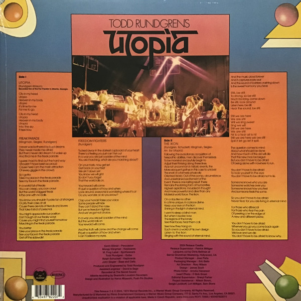 Utopia - Todd Rundgren's Utopia | Rhino Records (RCV1 70865) - 2 Utopia - Todd Rundgren's Utopia | Rhino Records (RCV1 70865) - 2