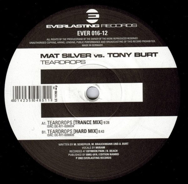 Mat Silver vs. Tony Burt - Teardrops | Everlasting Records (EVER 016-12) - main Mat Silver vs. Tony Burt - Teardrops | Everlasting Records (EVER 016-12) - main