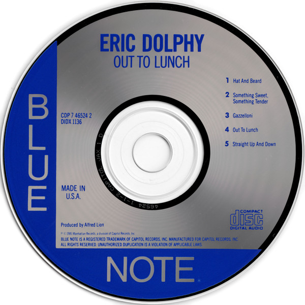 Eric Dolphy - Out To Lunch! | Blue Note (CDP 7 46524 2) - 3 Eric Dolphy - Out To Lunch! | Blue Note (CDP 7 46524 2) - 3