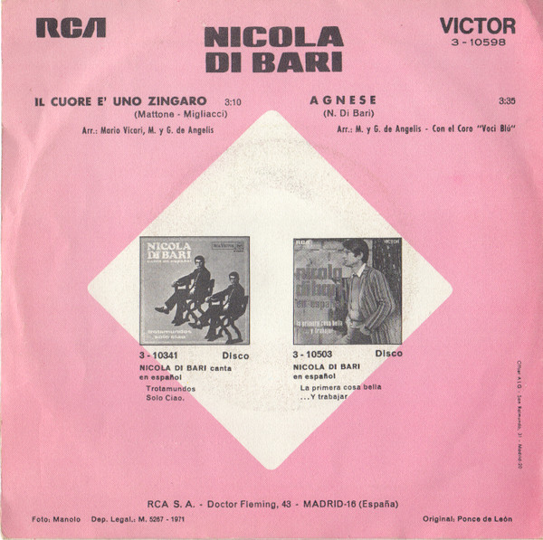 Nicola Di Bari - Il Cuore Ѐ Uno Zingaro | RCA Victor (3-10598) - 2 Nicola Di Bari - Il Cuore Ѐ Uno Zingaro | RCA Victor (3-10598) - 2
