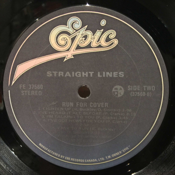 Straight Lines - Run For Cover - Vinilo | Epic (FE 37560) - 4