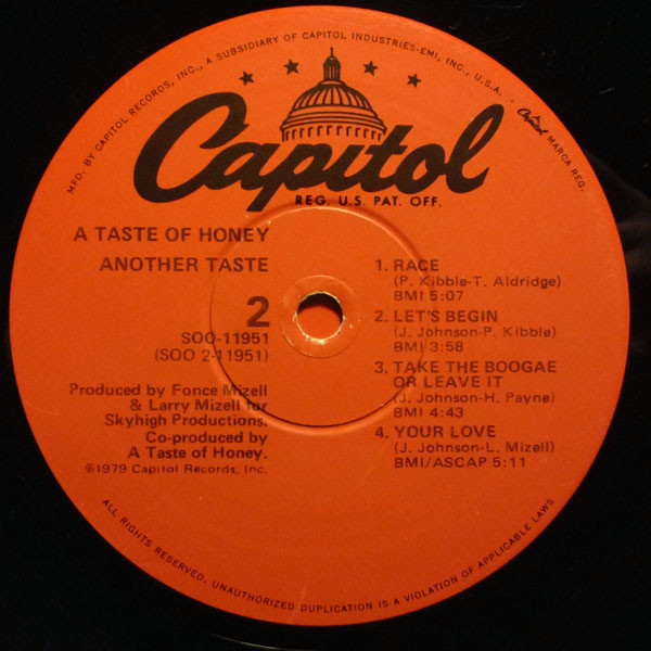 A Taste Of Honey - Another Taste | Capitol Records (SOO-11951) - 4 A Taste Of Honey - Another Taste | Capitol Records (SOO-11951) - 4