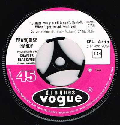 Françoise Hardy - Tu Peux Bien | Disques Vogue (EPL 8411) - 4