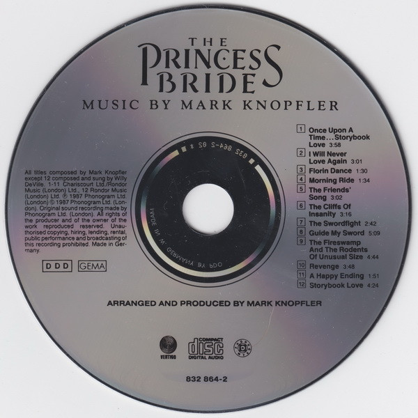 Mark Knopfler - The Princess Bride | Vertigo (832 864-2) - 3