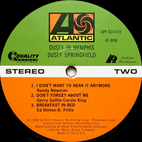 Dusty Springfield - Dusty In Memphis | Atlantic (APP 8214-45) - 2 Dusty Springfield - Dusty In Memphis | Atlantic (APP 8214-45) - 2