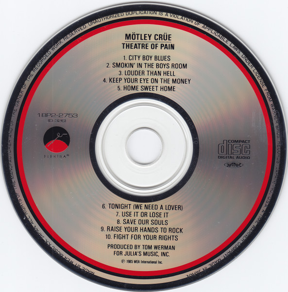 Mötley Crüe - Theatre Of Pain | Elektra (18P2-2753) - 3