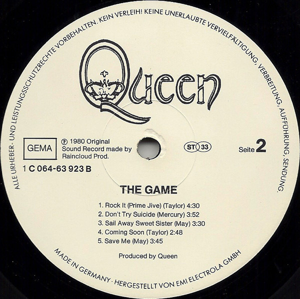 Queen - The Game | EMI (1C 064-63 923) - 4 Queen - The Game | EMI (1C 064-63 923) - 4