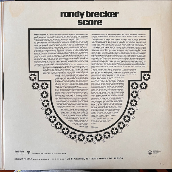 Randy Brecker - Score | United Artists Records (UAS 18051) - 4 Randy Brecker - Score | United Artists Records (UAS 18051) - 4