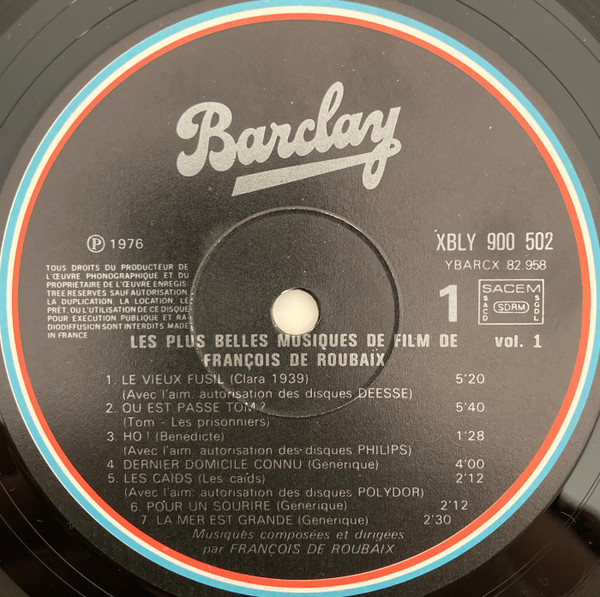 François De Roubaix - Les Plus Belles Musiques De Films Vol 1 | Barclay (900.502) - 4 François De Roubaix - Les Plus Belles Musiques De Films Vol 1 | Barclay (900.502) - 4