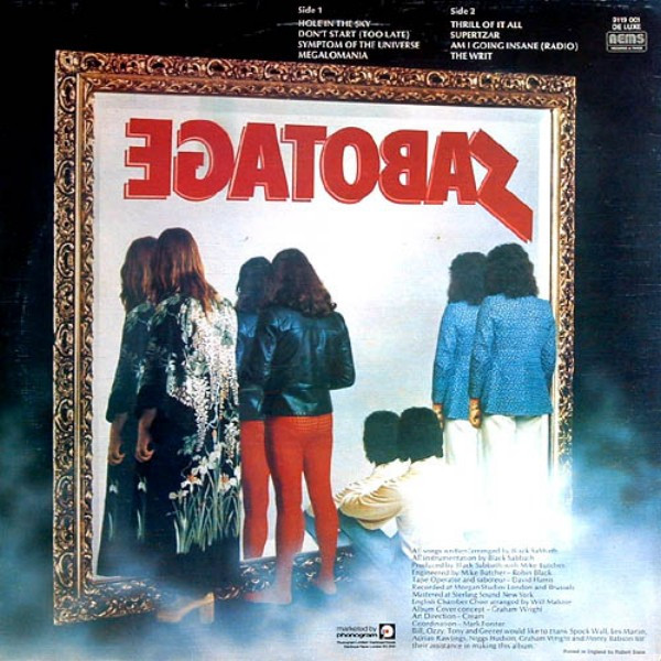 Black Sabbath - Sabotage | NEMS (9119 001) - main