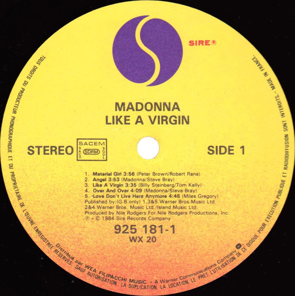 Madonna - Like A Virgin | Sire (925 181-1) - 2