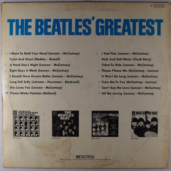 The Beatles - The Beatles' Greatest | Odeon (1C 072-04 207) - 2