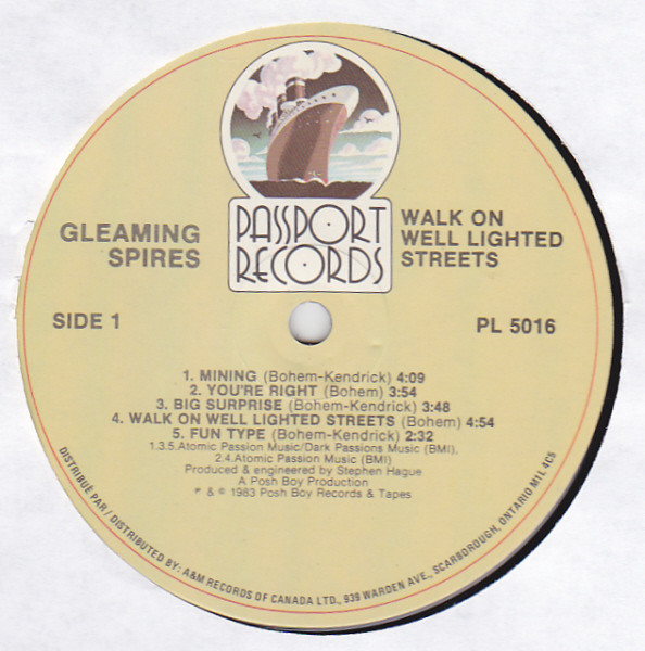 Gleaming Spires - Walk On Well Lighted Streets | Passport Records (PL 5016) - 3 Gleaming Spires - Walk On Well Lighted Streets | Passport Records (PL 5016) - 3