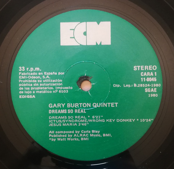Gary Burton Quintet - Dreams So Real - Music Of Carla Bley | ECM Records (ECM 1072) - 3